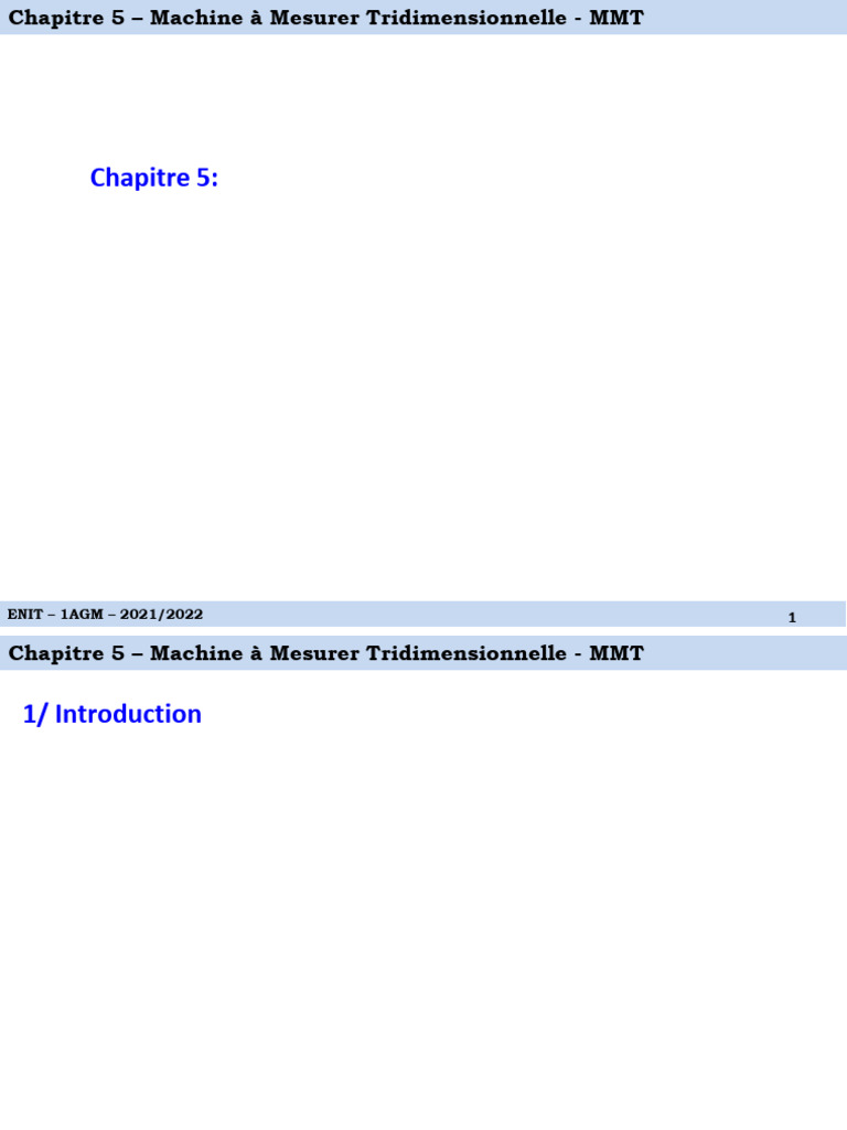 Chapitre 5 - Machine À Mesurer Tridimensionnelle - MMT | PDF