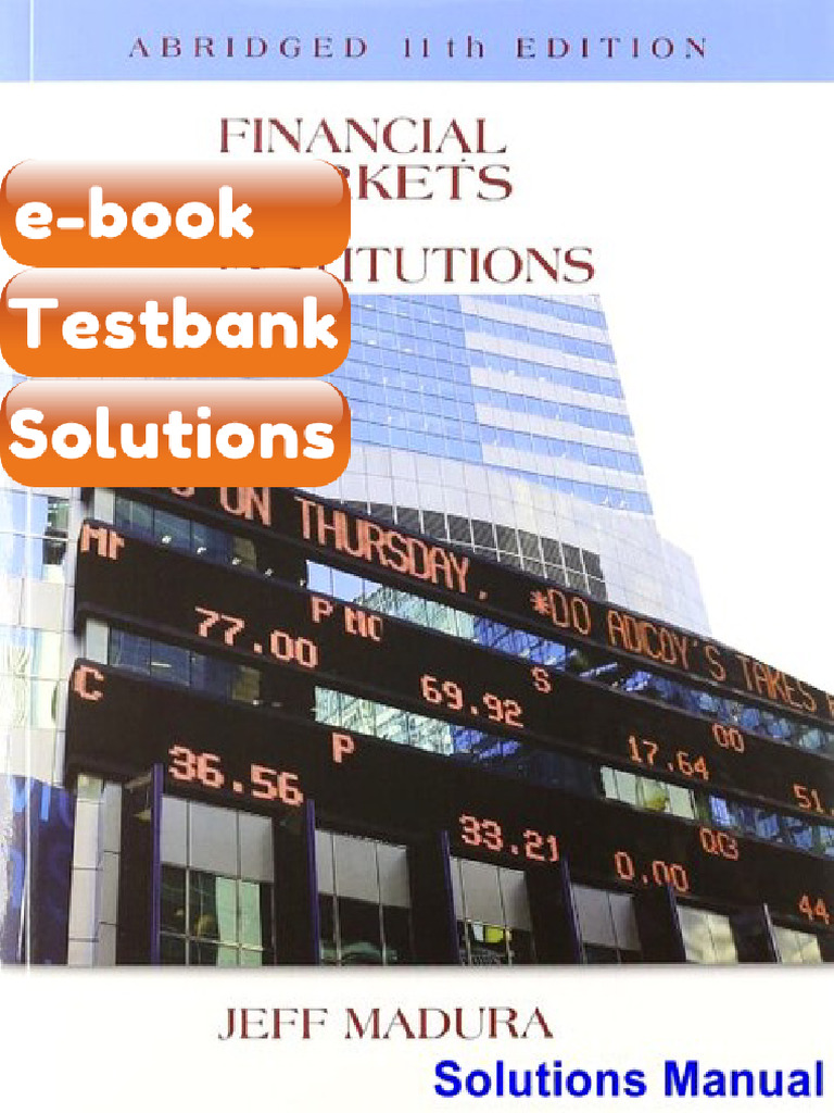eBook & Testbank Financial Markets and Institutions Abridged Edition ...