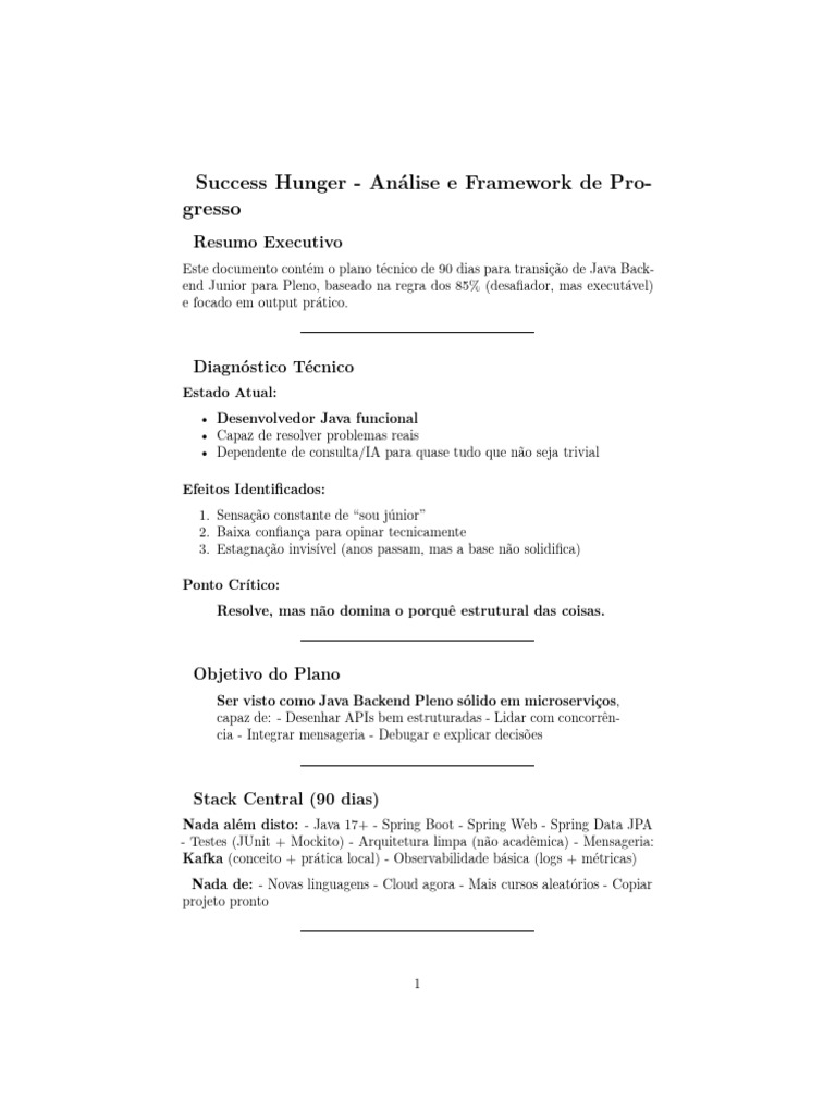Success Hunger - Análise e Framework de Progresso | PDF | Thread ...