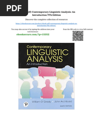 Ebook PDF) Contemporary Linguistic Analysis: An Introduction 9th