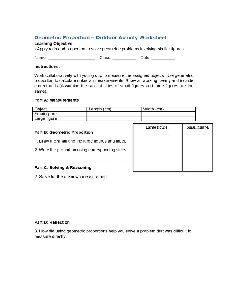 GeometricProportion Outdoor Worksheet | PDF