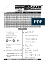 Hint of Allen Aiims Test Paper 27 04 2012 - Paper