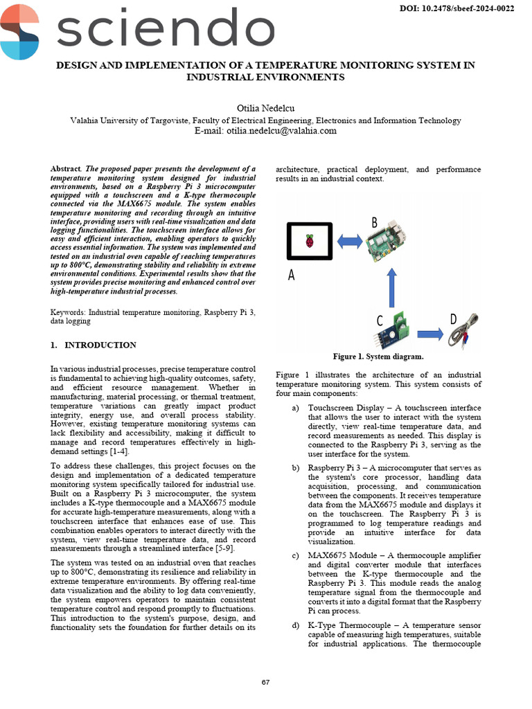 Design and Implementation of a Temperature Monitoring System In | PDF ...