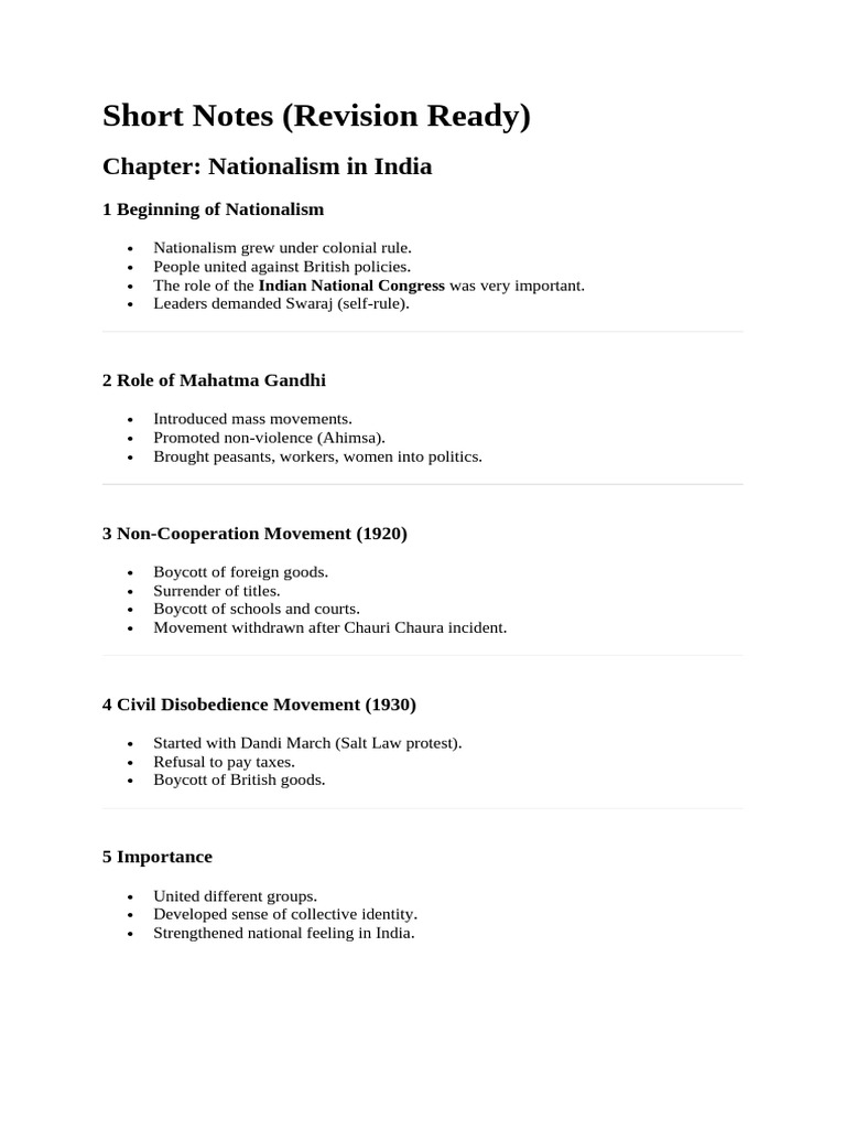 Short Notes | PDF