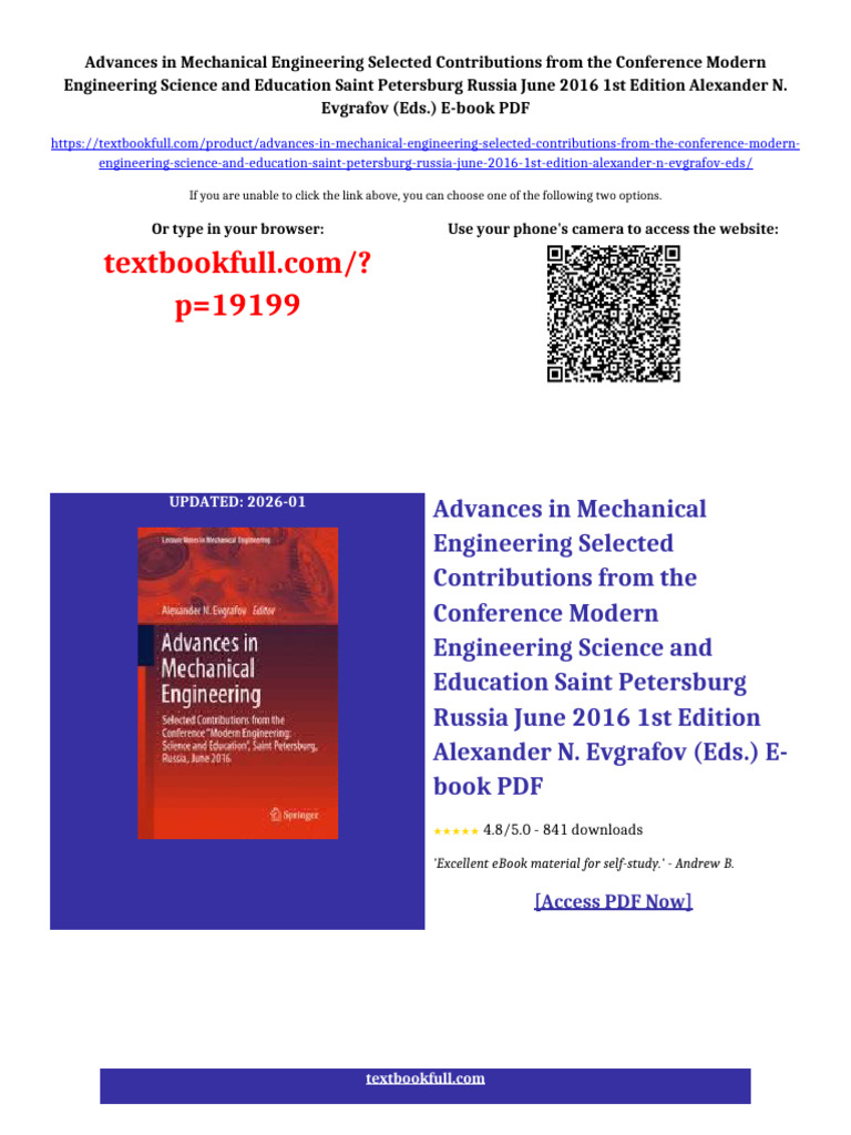 Advances in Mechanical Engineering Selected Contributions from the ...