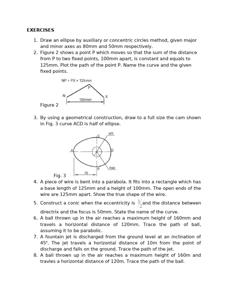 Exercises Conics | PDF
