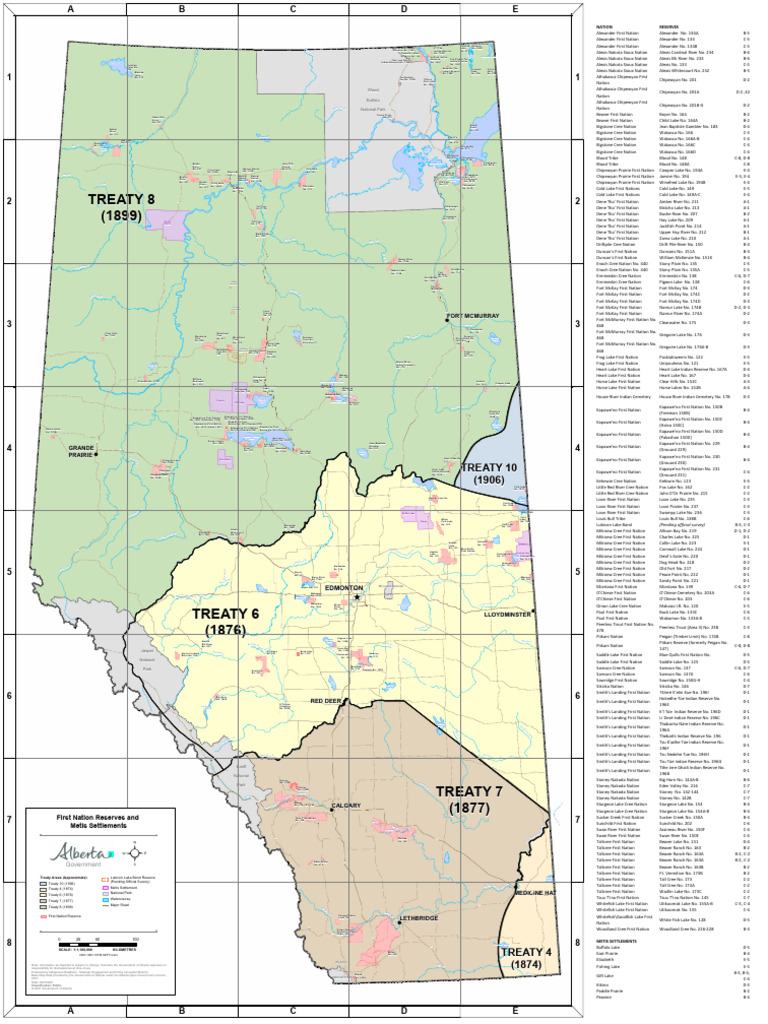 Ir First Nations Reserves and Metis Settlements Map 2021 04 | PDF ...
