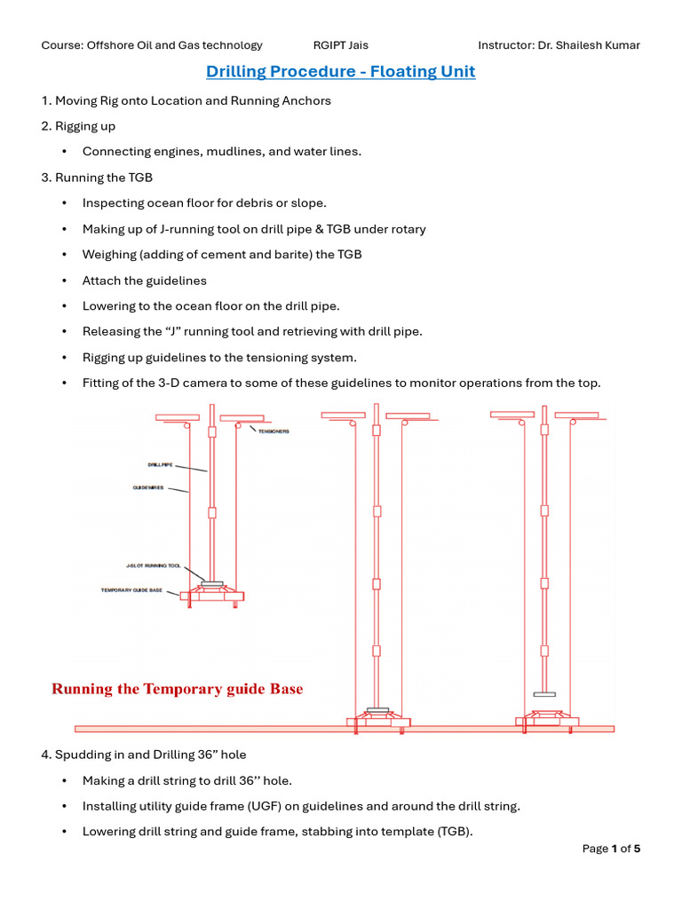 Drilling Procedure For Floating Units | PDF | Casing (Borehole) | Oil Well