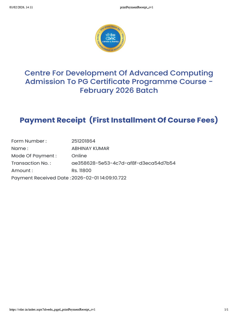 printPaymentReceipt cv1 | PDF