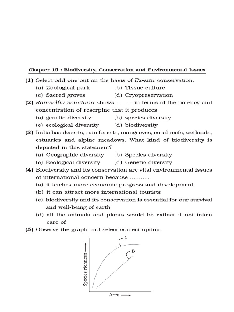 15. Biodiversity, Conservation and Environmental Issues | PDF ...