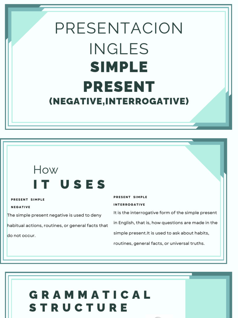 Simple Present Negative and Interrogative | PDF