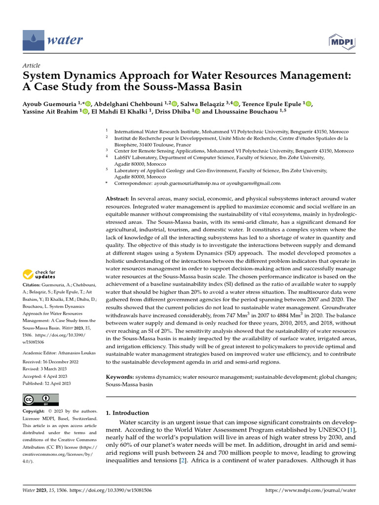 System Dynamics Approach For Water Resources Management | PDF | Water ...