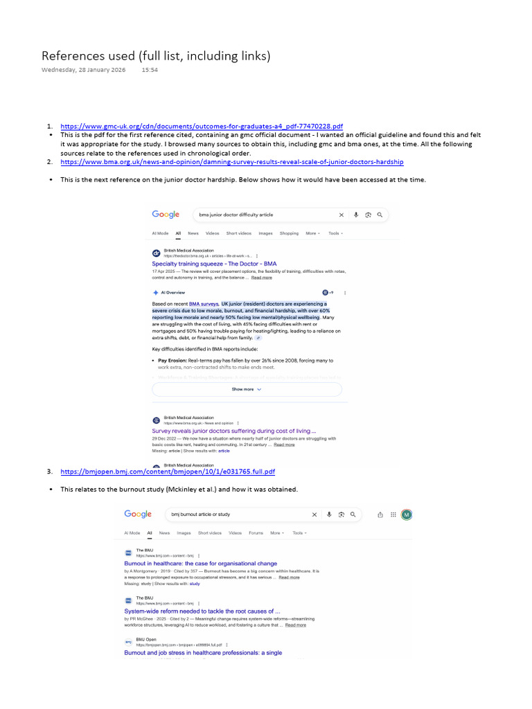 References Used (Full List, Including Links) | PDF