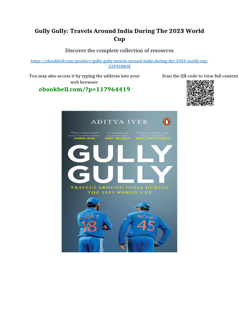 Gully Gully: Travels Around India during the 2023 World Cup Complete ...