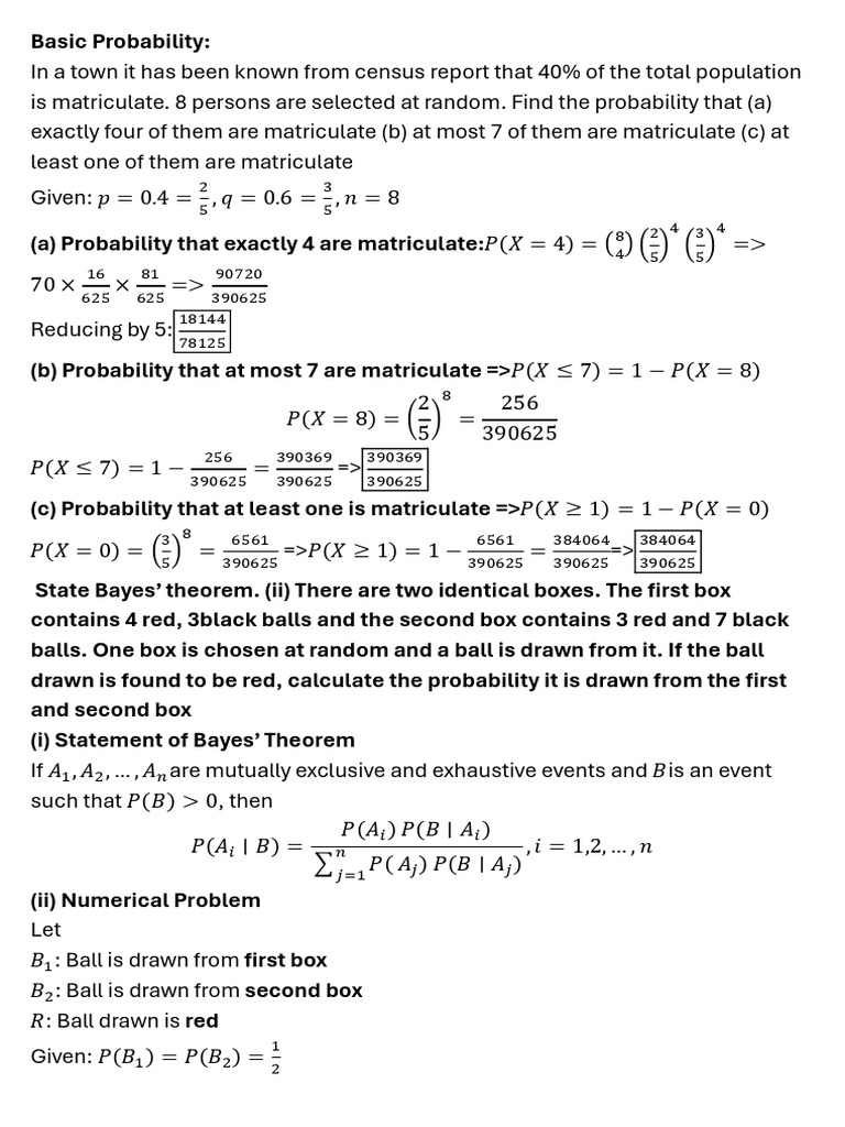 ECE-PROBABILITY Practice Questions Answer | PDF | Probability Density ...