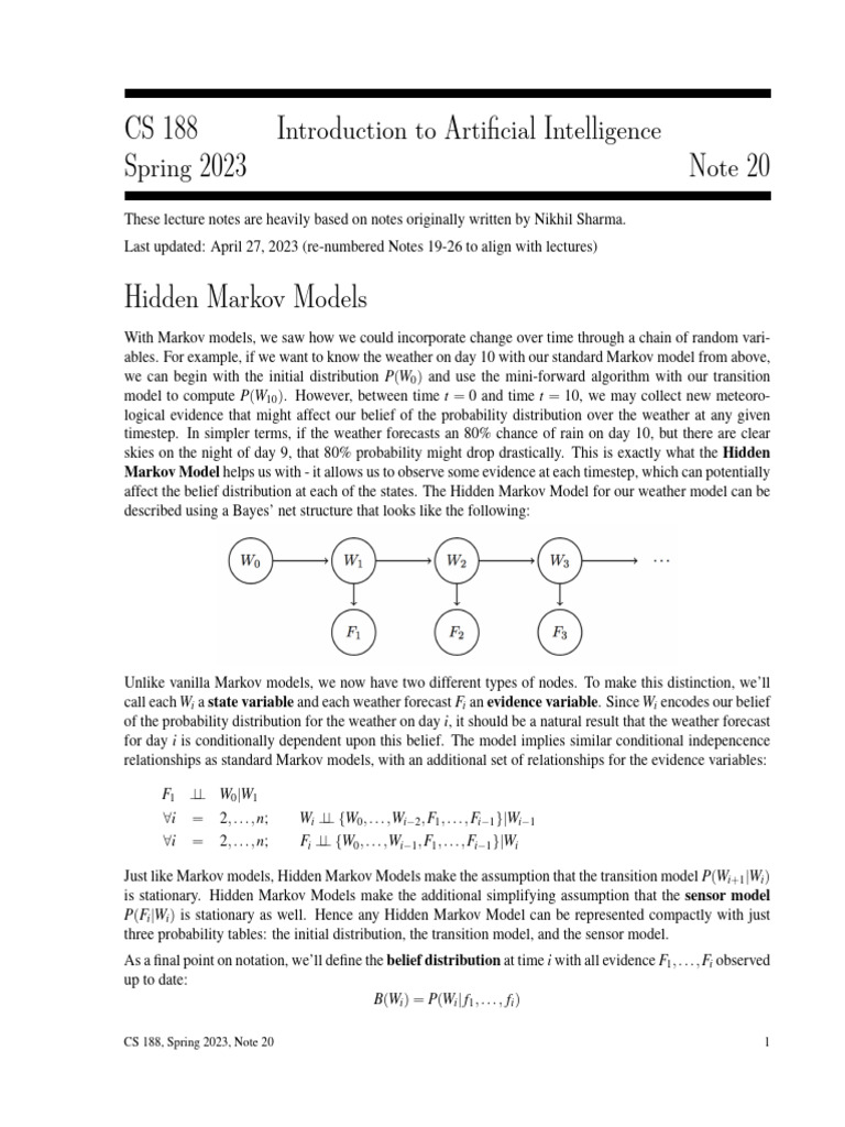 cs188 sp23 Note20 | PDF