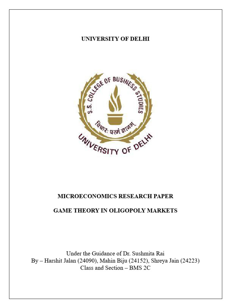 Micro Research Paper | PDF | Oligopoly | Profit (Economics)