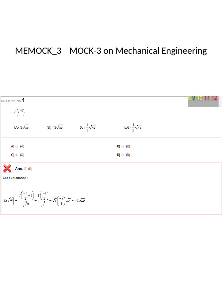 Mock Tests For ME - Test 3 | PDF