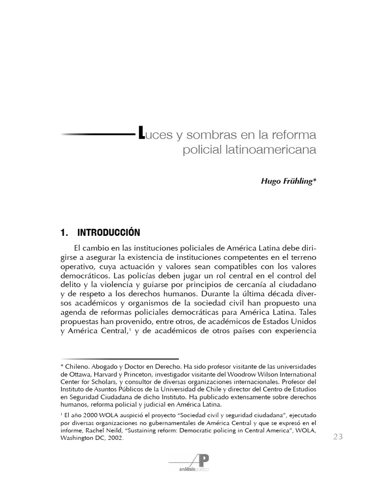 Luces y Sombras de La Reforma Policial en Latinoamerica | PDF | Policía ...