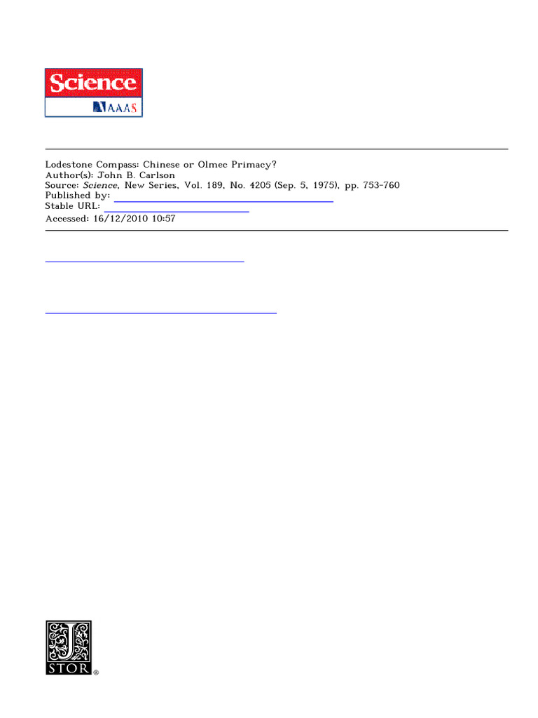 Lodestone Compass Chinese or Olmec Primacy | PDF