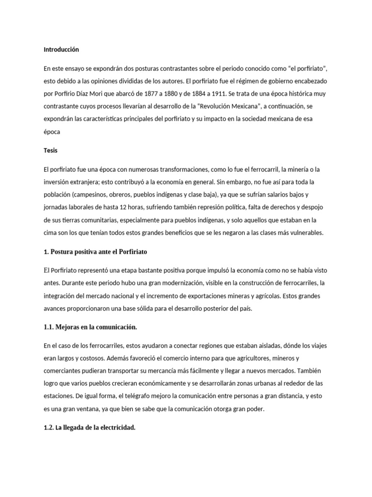 La Contraparte Del Porfiriato | PDF | México | revolución mejicana