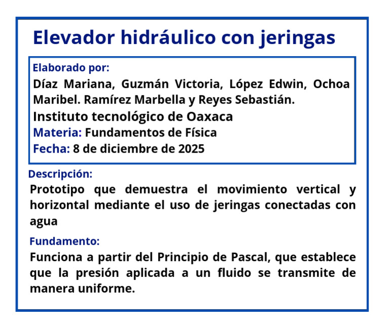 Elevador Hidráulico Con Jeringas | PDF