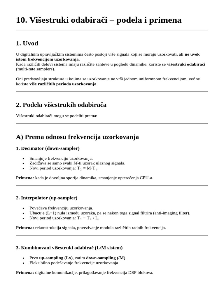 10. Višestruki Odabirači – Podela | PDF