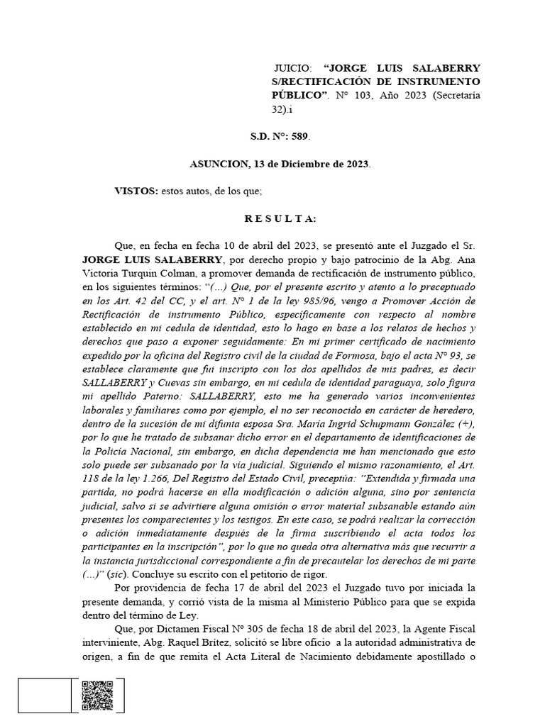 Rectif. (CIC) [103-23] | PDF | Documento de identidad | Fiscal