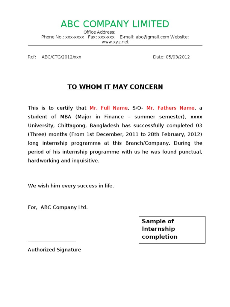 certificate law internship for students sample Internship Summer Completion Format Certificate