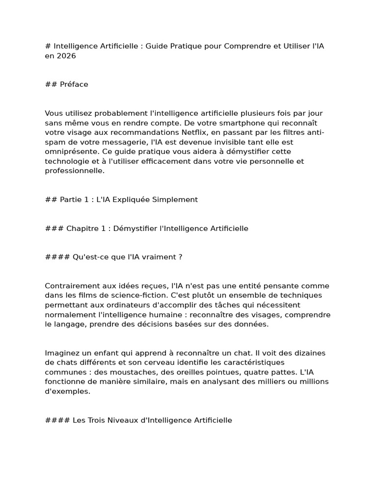 Guide Pratique Pour Comprendre Et Utiliser l'IA en 2026 | PDF ...