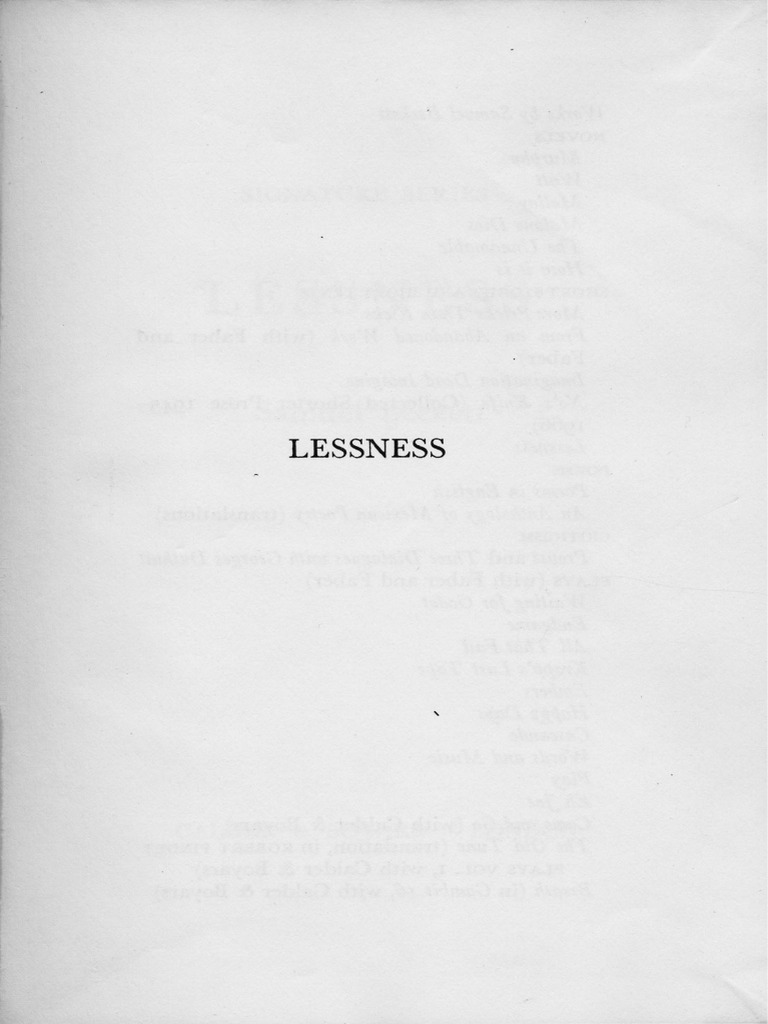 Lessness | PDF