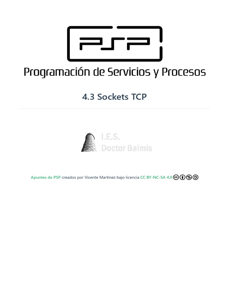 4.3 Sockets TCP | PDF | Zócalo de red | Java (lenguaje de programación)