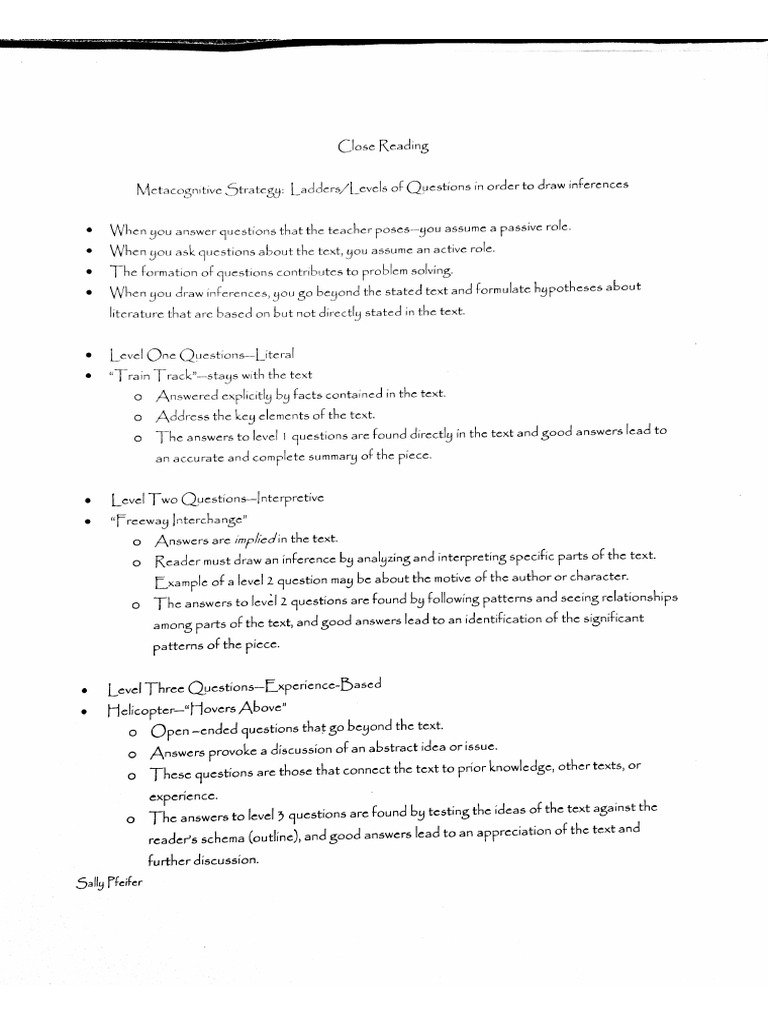 3 Levels of Questioning | PDF