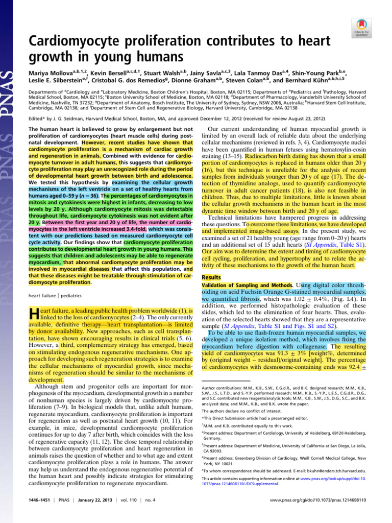 Mollova Et Al Cardiomyocyte Proliferation Contributes to Heart Growth ...