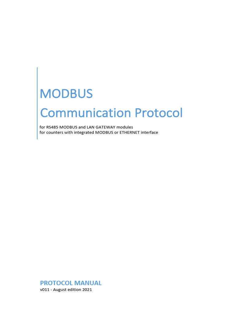 MODBUS Protocol User Manual v011 E | PDF | Computer Engineering ...