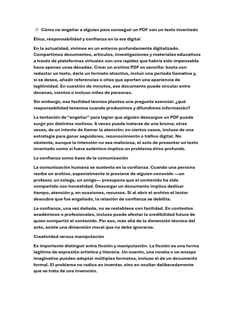 Cómo NO Engañar A Alguien Nunca | PDF | Creatividad | Pensamiento