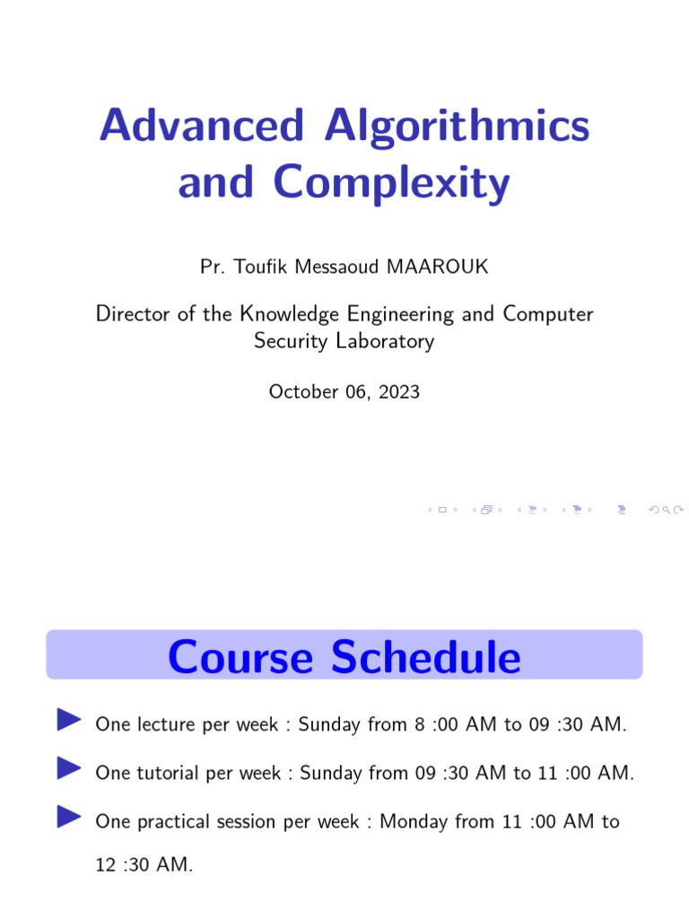 Advanced Algorithmics and Complexity: Director of The Knowledge ...