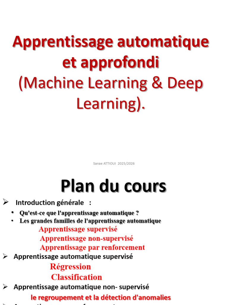 Cours Deep Learning Complet | PDF | Apprentissage automatique | Analyse ...