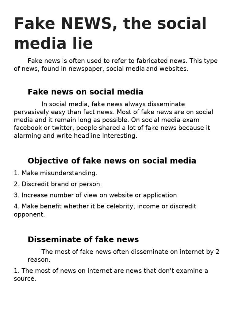 Fake NEWS | PDF
