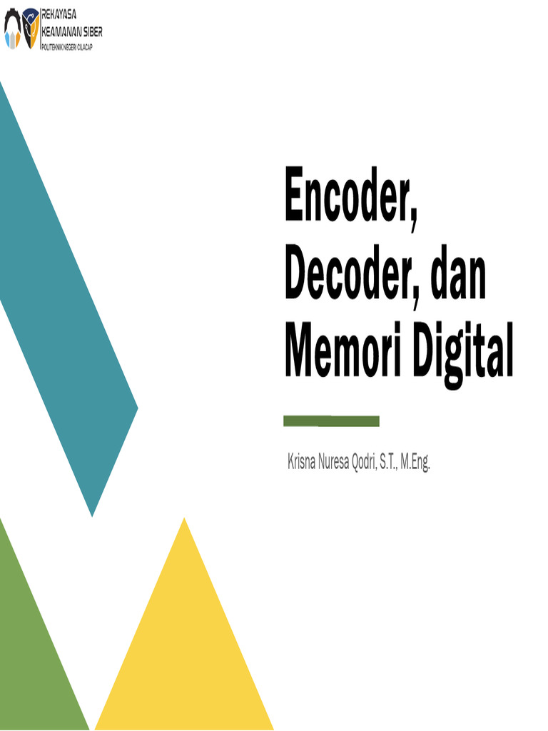 Pertemuan 15 - Encoder Decoder Dan Memori Digital | PDF
