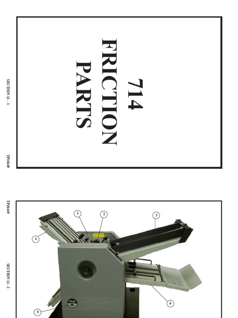 Manual de Partes Dobladora Marca Baum Folder Modelo 714 | PDF | Belt ...