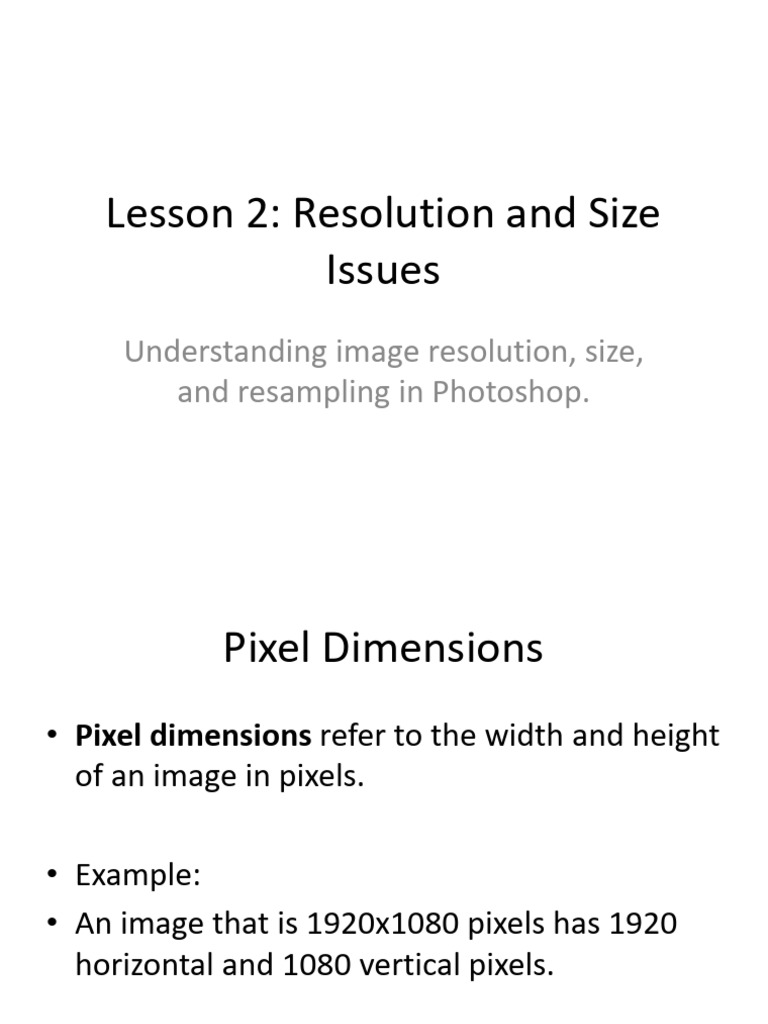 Lesson2 Resolution and Size Issues | PDF