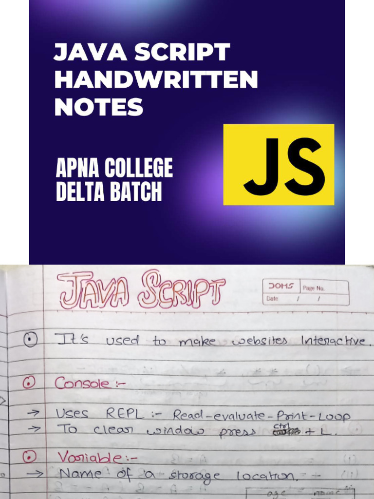 JavaScript Handwritten Notes | PDF