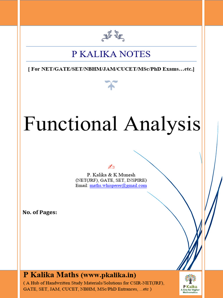 Functional Analysis 91pages 45 | PDF