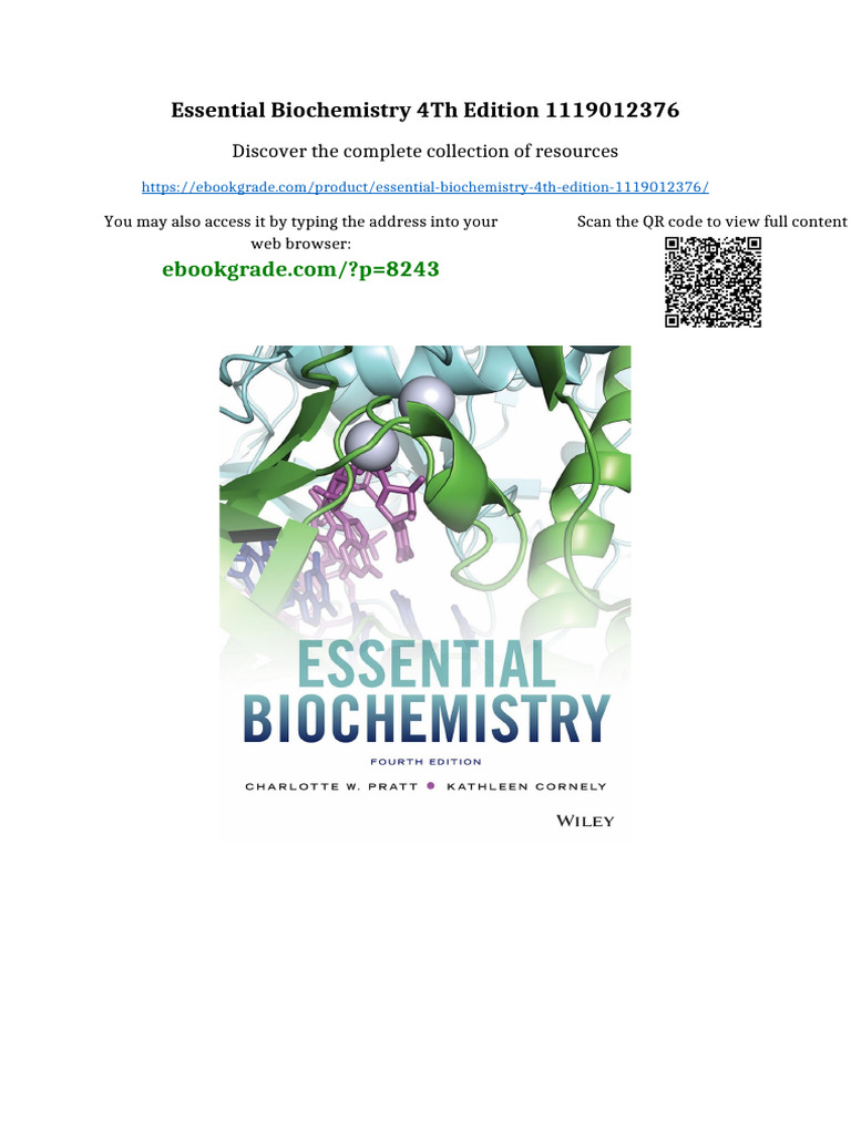 Essential Biochemistry 4th Edition 1119012376 available any format ...