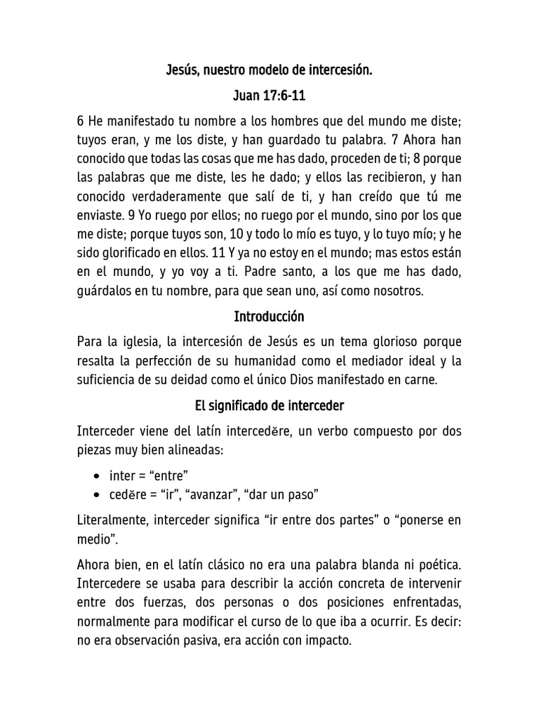 Jesús, Modelo de Intercesión | PDF | Intercesión