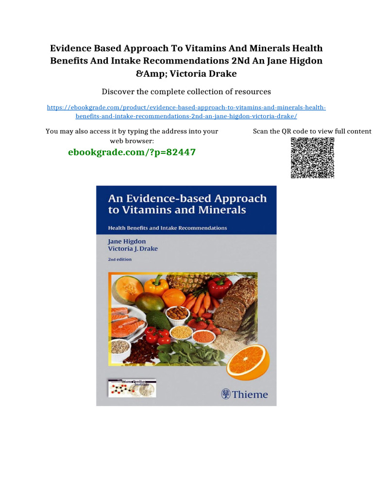 Evidence Based Approach to Vitamins and Minerals Health Benefits and ...