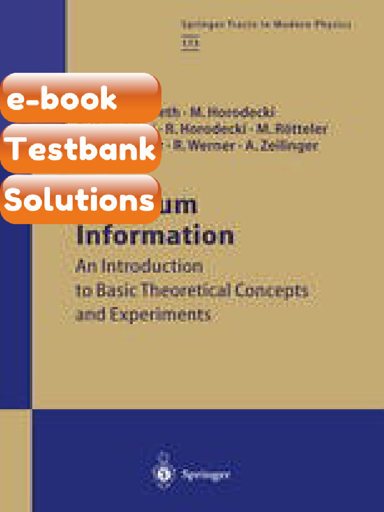 eBook & Testbank Quantum Information an Introduction to Basic ...