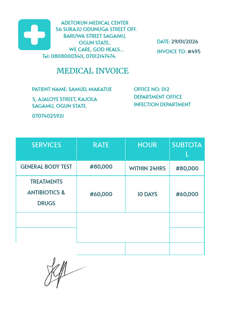 Копия Professional Medical Invoice A4 | PDF