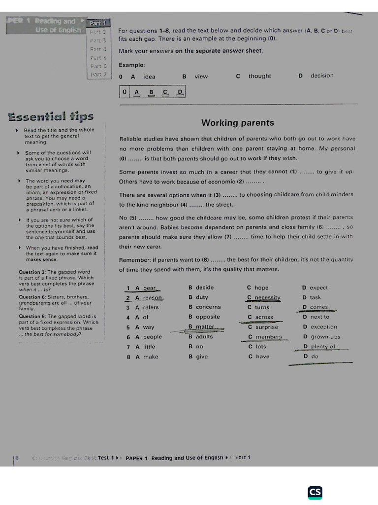 Fce Exam 1 Practice | PDF